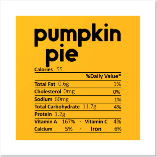 Pumpkin Pie Nutrition Facts Funny Thanksgiving Christmas Posters and Art